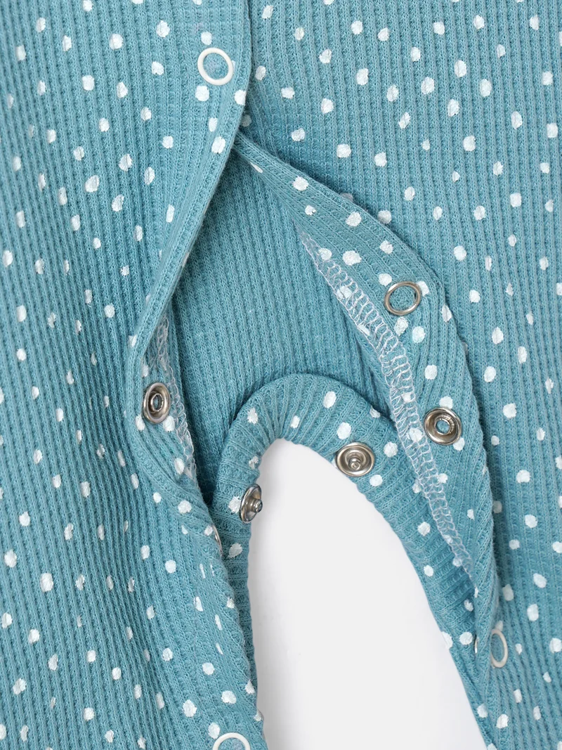Nautinati  Baby Girls' Cotton All-over Polka Printed Sleepsuit with Snap Buttons for Women | Best Price UAE